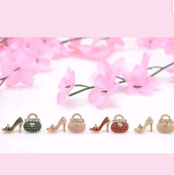 Red Purse and High Heel Stud Earrings - Picture 5 of 7